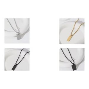 Rectangular tag necklace